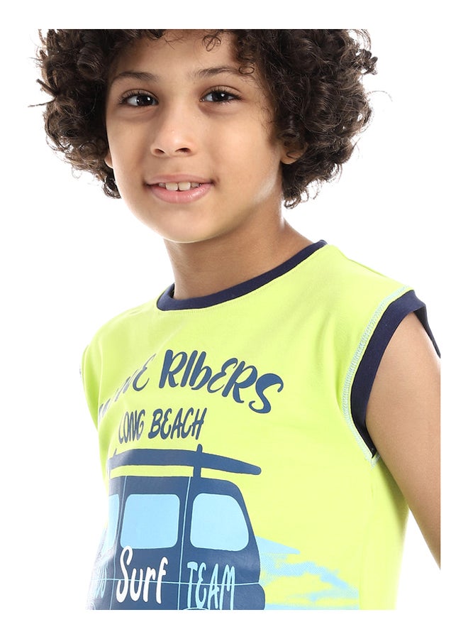 DIADORA تي شيرت قطني بدون أكمام مطبوع للأولاد - Image 4