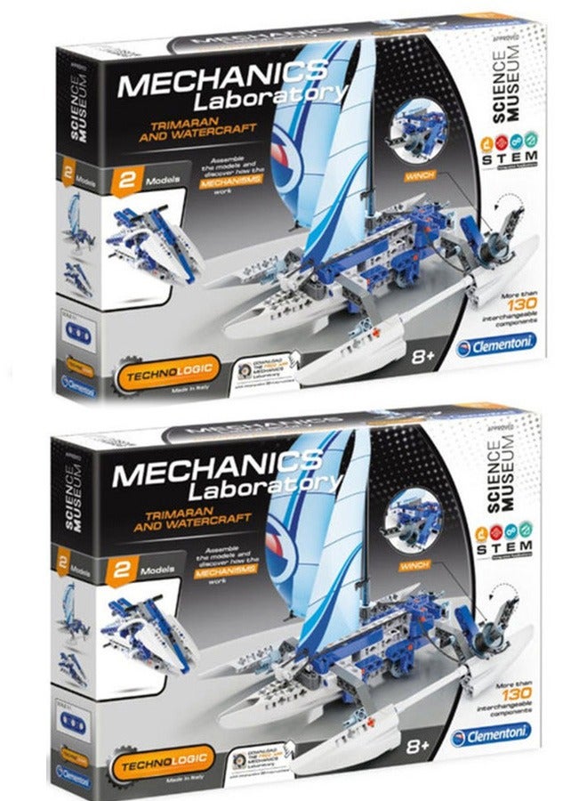 كلمينتوني طقم 2 من ألعاب STEM التعليمية كليمنتوني – ثلاثي الهيكل والقوارب المائية للأطفال - Image 1