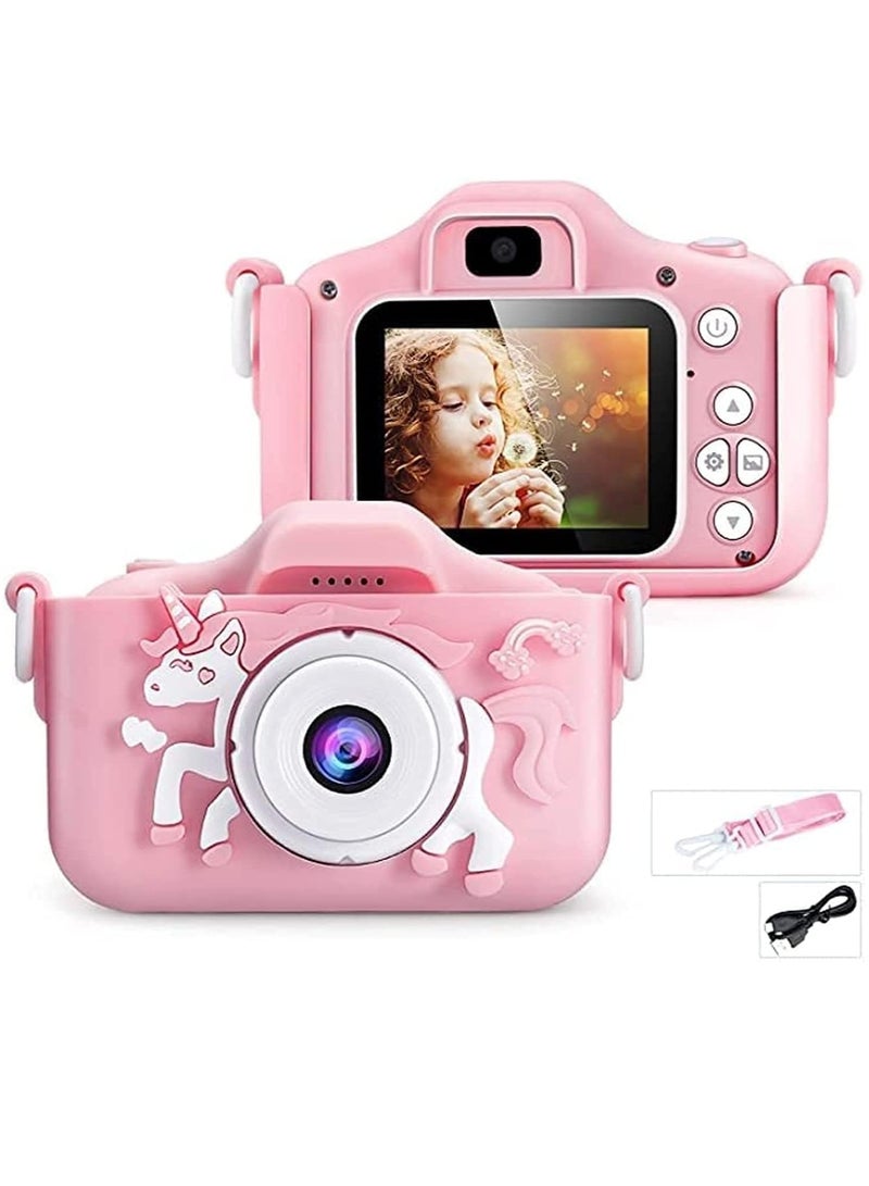 ELTRAZONE Kids Camera for Girls and Boys, Kids Digital Dual Camera 20MP Video Camcorder Anti-Drop Children Cartoon Selfie Camera, Camera for Kids with Games, Birthday Gift,32 GB memory card supported - Image 1