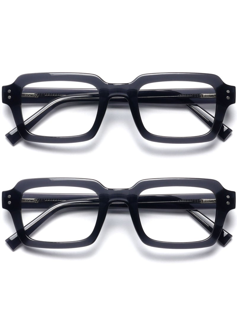 OPULIZE EDG Blue Light Blocking Reading Glasses for Women Men,Anti-reflective Anti-Glare Computer & Gaming Lenses,Vintage Rectangular Frame,UV & Eyestrain Protection,Black +1.00 (Pack of 2) - Image 1