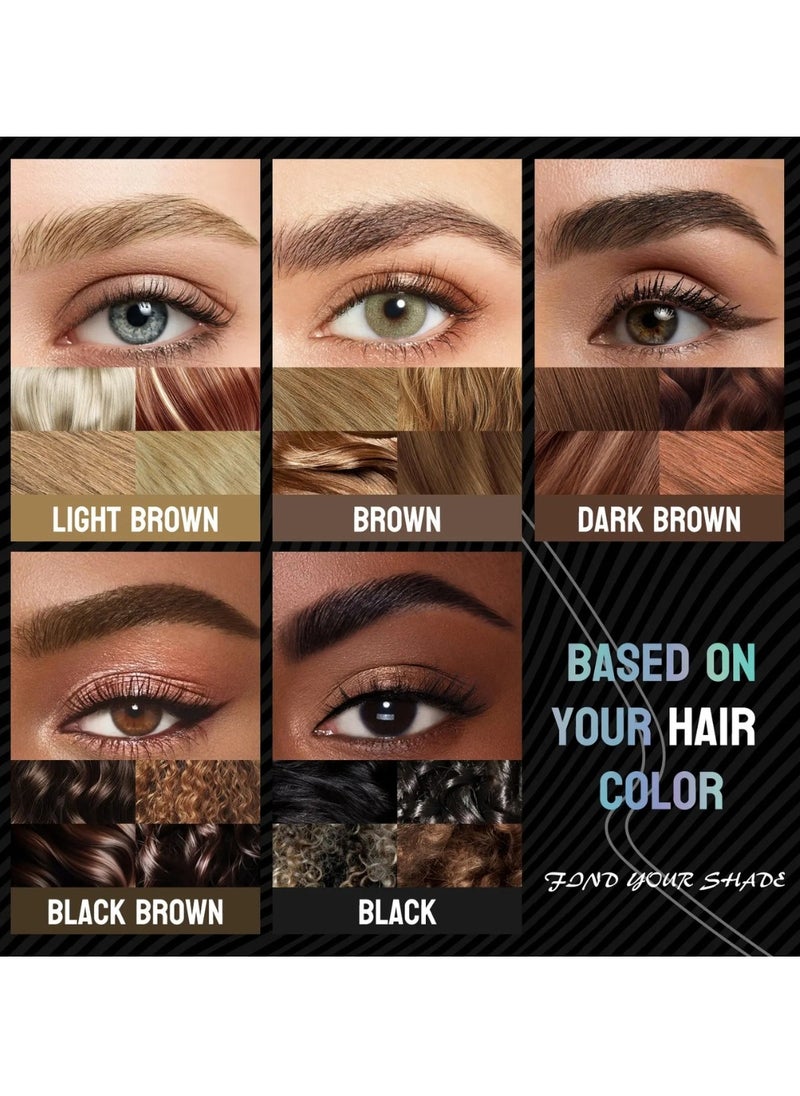 HelloKiss - Precise Liquid Eyebrow Pen with Brush Double Headed Ink Pen 2 Tip Microblading Brow Pen Curved Eyebrow Pencil, 2 Fork Tip Eye Pen Waterproof Long Lasting Ink Pen Brown 02 - Image 1