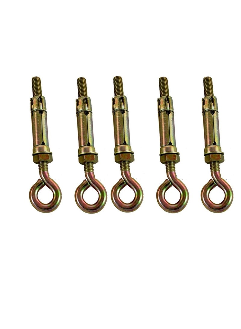 High Strength Metal Sleeve Shield Closed Hook/Eye Hook | Open Hook Anchor Bolt Pack of 5 (CLOSED HOOK, 12 MM) - Image 2
