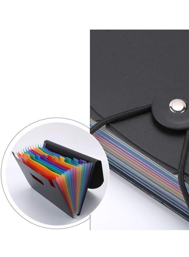 أف بي سي 12 جيوب A4 توسيع مجلد الملفات - منظم الملفات القابلة للتوسع للأكورديون المحمولة ، حامل الوثائق متعددة الألوان ذات القدرة الكبيرة للمكتب والأعمال - Image 4