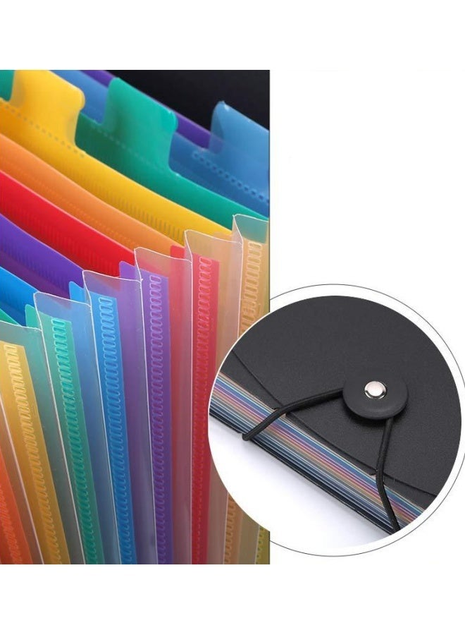 أف بي سي 12 جيوب A4 توسيع مجلد الملفات - منظم الملفات القابلة للتوسع للأكورديون المحمولة ، حامل الوثائق متعددة الألوان ذات القدرة الكبيرة للمكتب والأعمال - Image 5