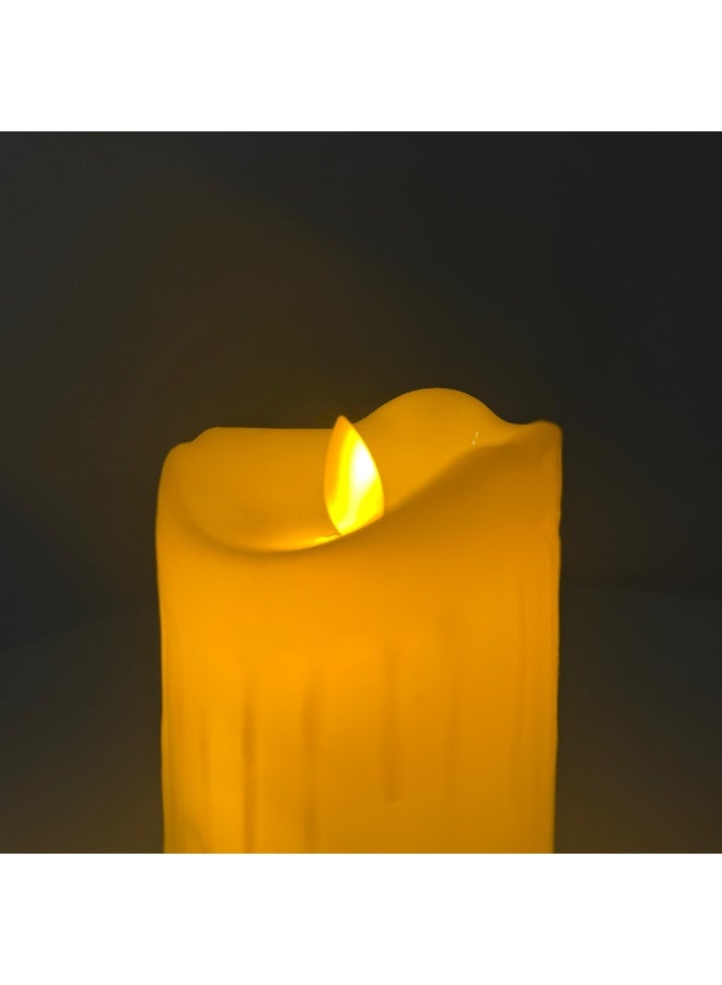 شمة ديكور LED بدون لهب تعمل بالبطارية شموع رومانسي واقعي مع تصميم أنيق للمنزل والعشاء وحفلات الزفاف، القطر 8سم والارتفاع 13سم.  - Image 2