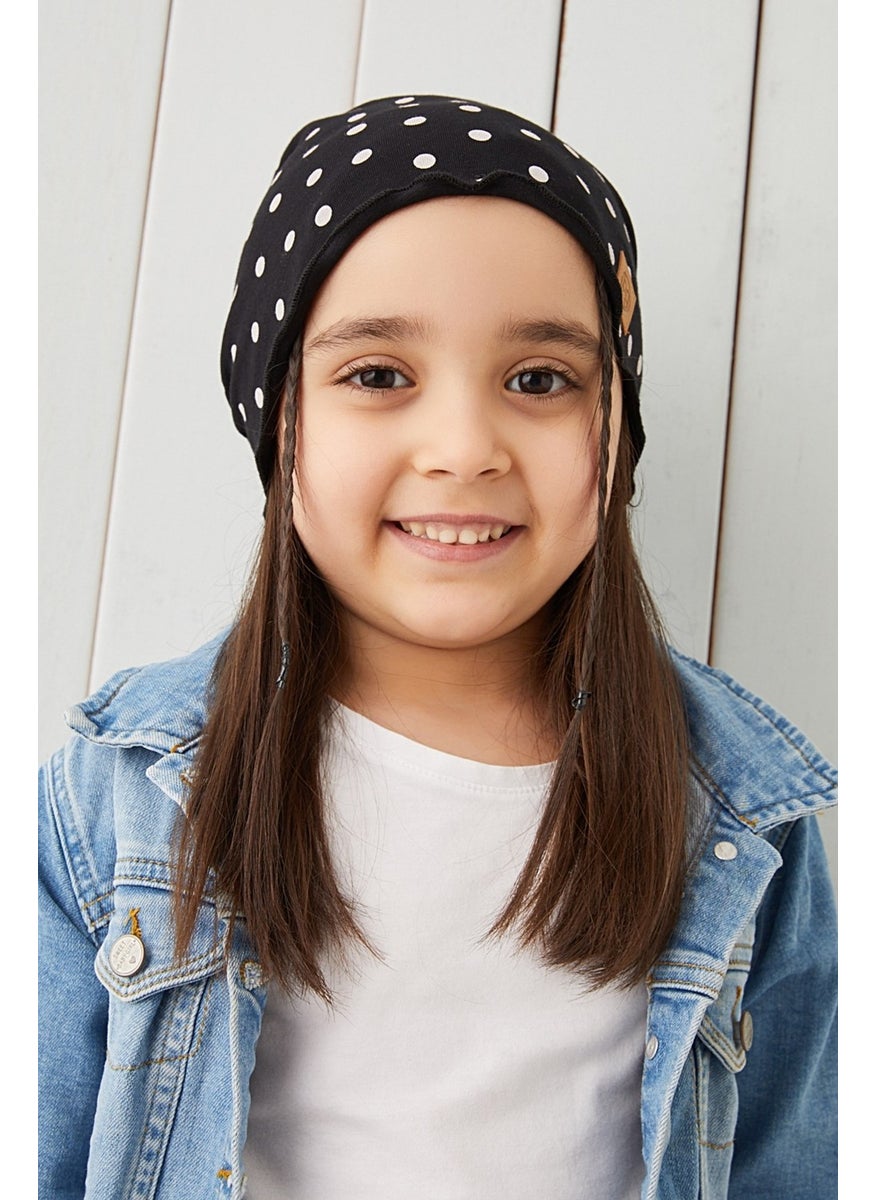 Babygiz Black White Polka Dot Baby Girl Hat Beanie Soft Cotton Combed Cotton  - Image 3