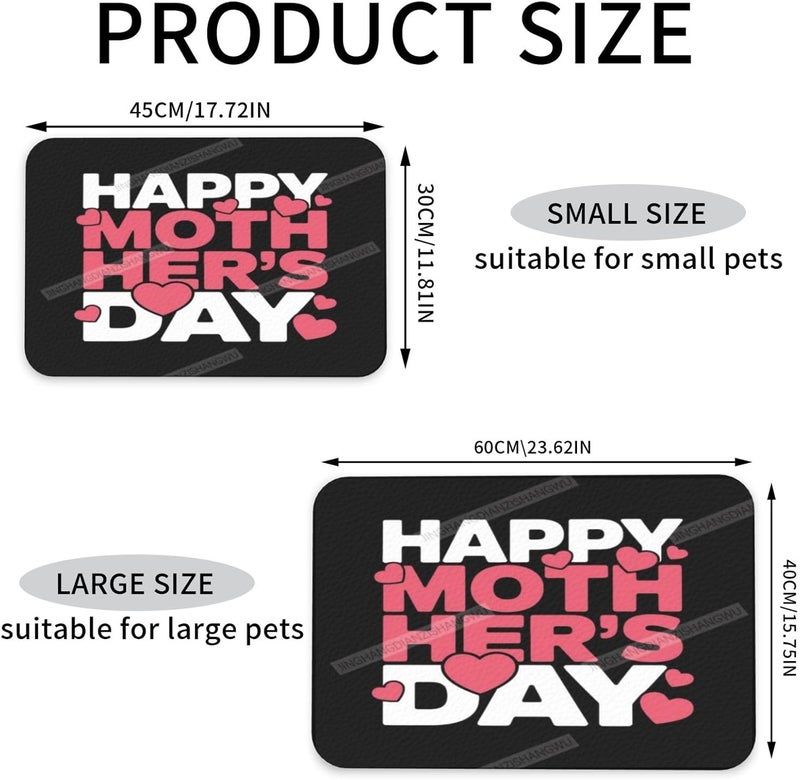 Dog Food Mats for Floors Happy Mother's Day Floral Gift Mom Eg Absorbent Pet Cat Food Mat Quick Dry Dog Bowl Mats for Water Pet Supplies 18X12In - Image 4