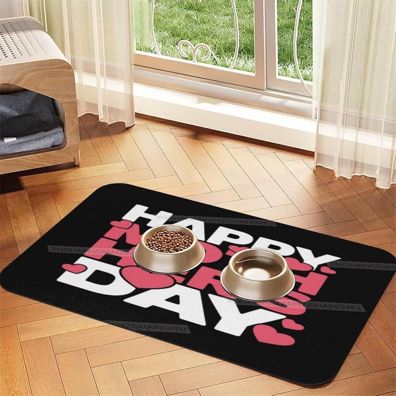 Dog Food Mats for Floors Happy Mother's Day Floral Gift Mom Eg Absorbent Pet Cat Food Mat Quick Dry Dog Bowl Mats for Water Pet Supplies 18X12In - Image 3