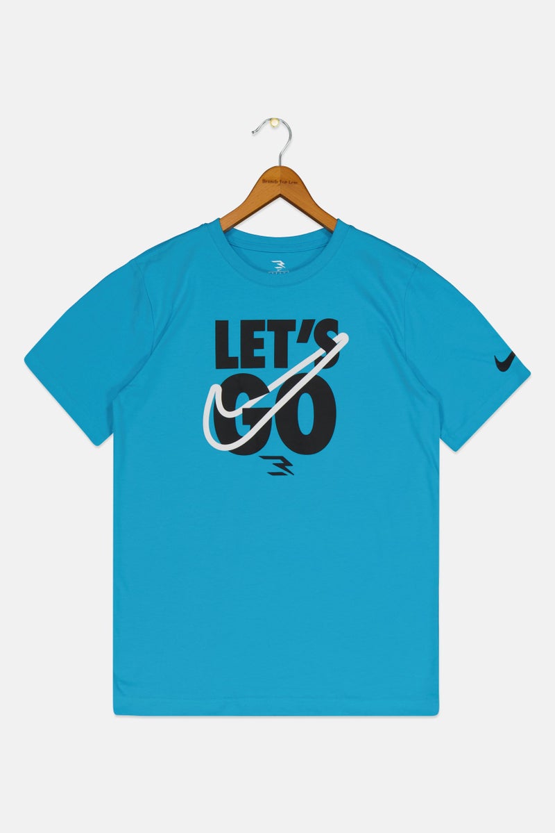 Nike 3Brand by Russell Wilson Kids Boy Graphic Print Outdoor T Shirt, Blue - Image 1