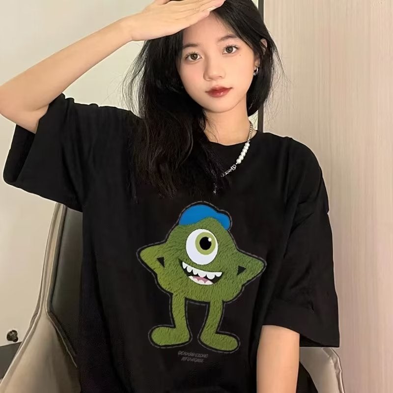 Fashion Casual T-Shirt Women'S Summer Loose Slim Printed Round Neck Top Student Easiest For Match Short Sleeve - Image 2
