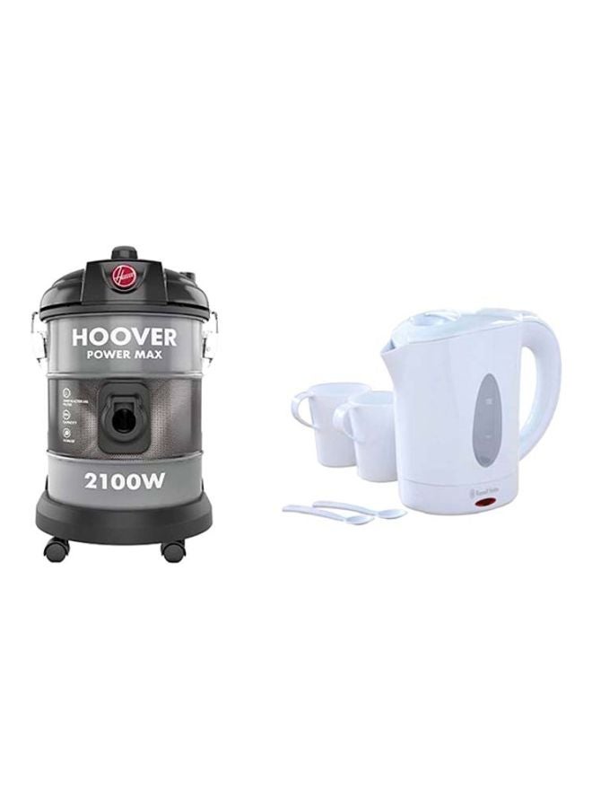 HOOVER Blower Function Dry Tank Vacuum Cleaner With Travel Kettle Set 20 L 2100 W HT87-T2-ME + 23630 Grey/White - Image 1