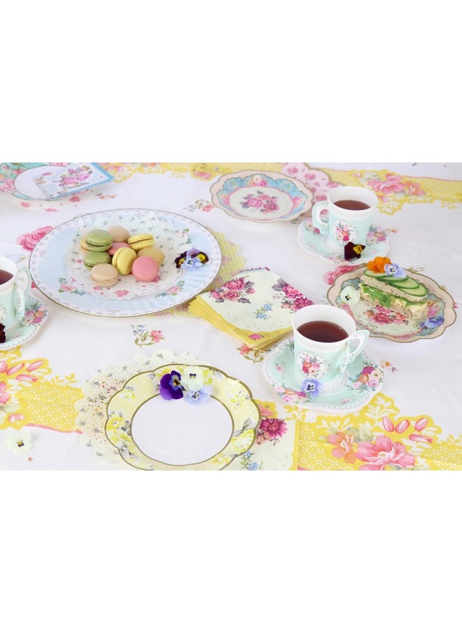 Talking Tables Talking Tables 24 x Pretty Vintage Disposable Floral Cup & Saucer Afternoon Tea Party Set, Truly Scrumptious Disposable Tableware for Mother’s Day, Kids Birthday Bridal Baby Shower, Weddings  - Image 2