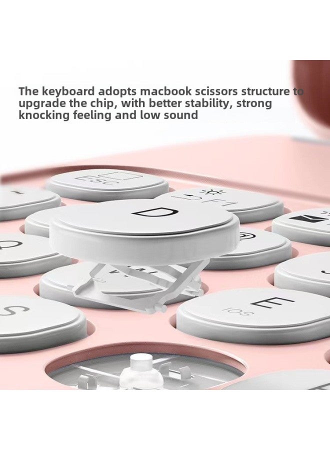 For IPad Wireless Bluetooth Touch Keyboard 110.9.7 round Hat Air5 Wonderful Control Mini6 Leather M4-Color:Sky Blue Leather Case + Keyboard (Regular)-Product Type:Ipad Mini6/7 Universal 8.3inch - Image 4