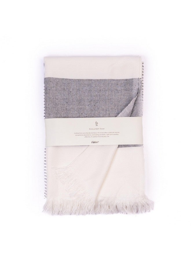 HABER 100% Bamboo Large Bath Towel Ultra Soft, Light Weight, & Quick Dry Towel for Bath, Travel, Gym, Beach, Pool, and Yoga | 76 X 152 cms (Pebble Grey) - Image 1
