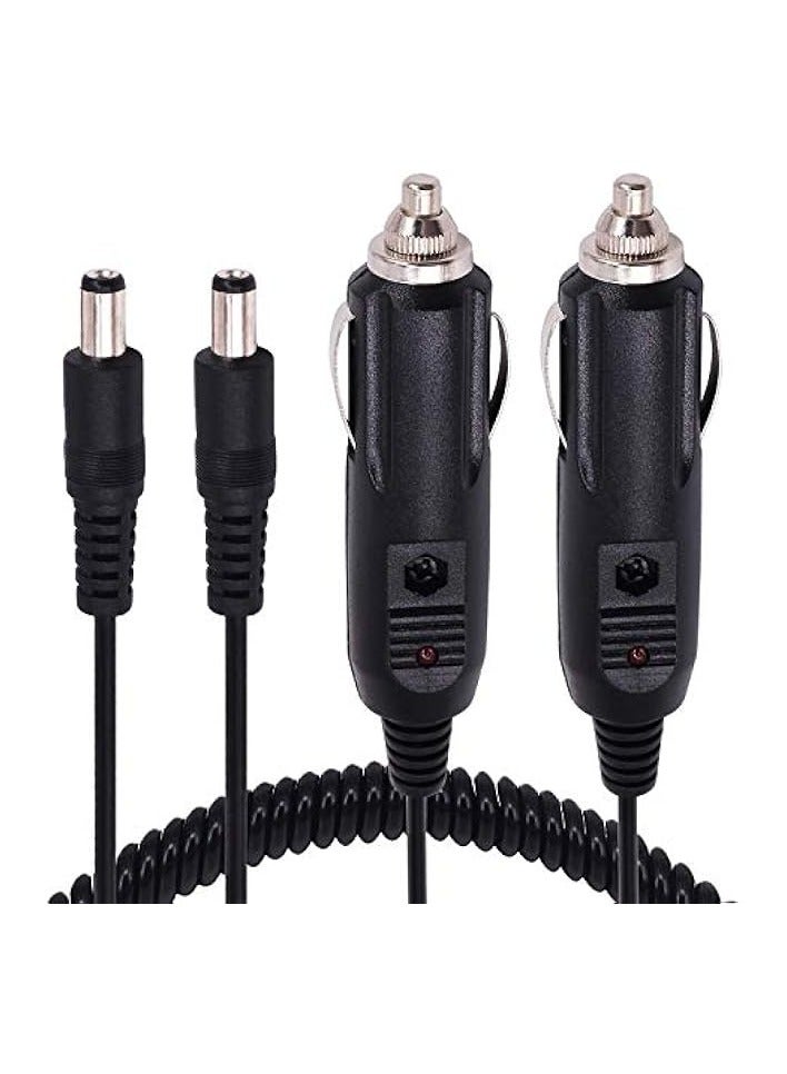 erorex 2-Pack DC 5.5x2.1mm Car Charger 12V 12-Volt Cigarette Lighter Socket Power Supply Adapter Charger Cable for Car Truck Bus Van Boat - Image 1