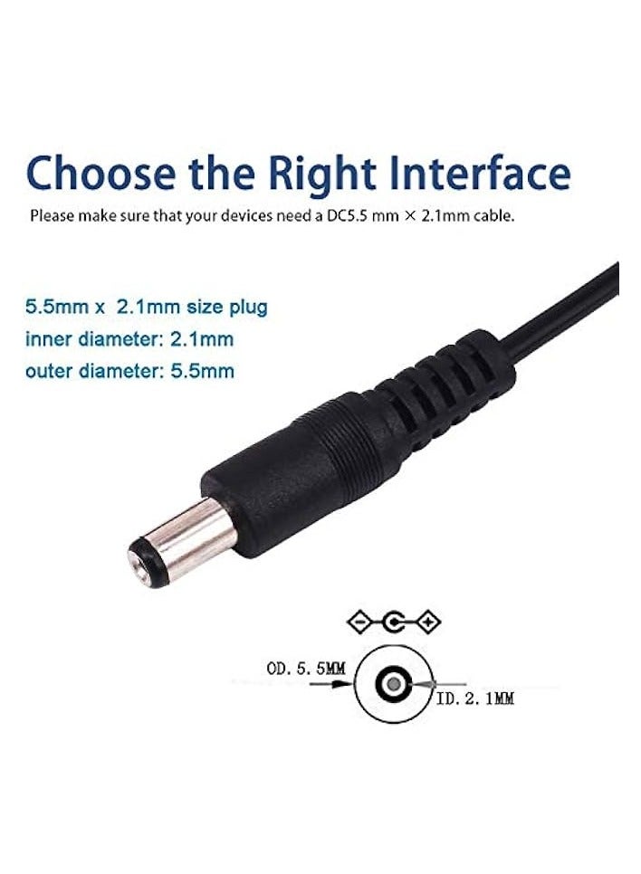 erorex 2-Pack DC 5.5x2.1mm Car Charger 12V 12-Volt Cigarette Lighter Socket Power Supply Adapter Charger Cable for Car Truck Bus Van Boat - Image 4
