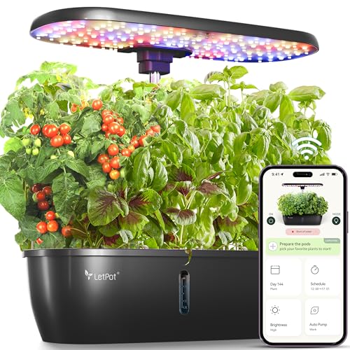 LETPOT LPH-Lite Hydroponics Growing System, 12 Pods Smart Herb Garden Kit Indoor, Indoor Garden, APP & WiFi Controlled, with 24W Growing LED, 5.5L Water Tank, Pump System, Automatic Timer - Image 1