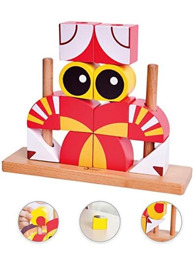 كلاسيك ورالد مجموعة أحجية مكعبات الأسد الخشبية، تطوير الفرز والتكديس - Image 3