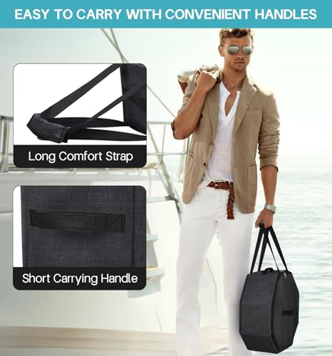 SLEEPING LAMB Hat Box for Travel and Storage Collapsible Cowboy Cap Organizer for Closet with Handles Hat Boxes for Men and Women Storage Large Cap Case Carrier with Cardbord Black - Image 3