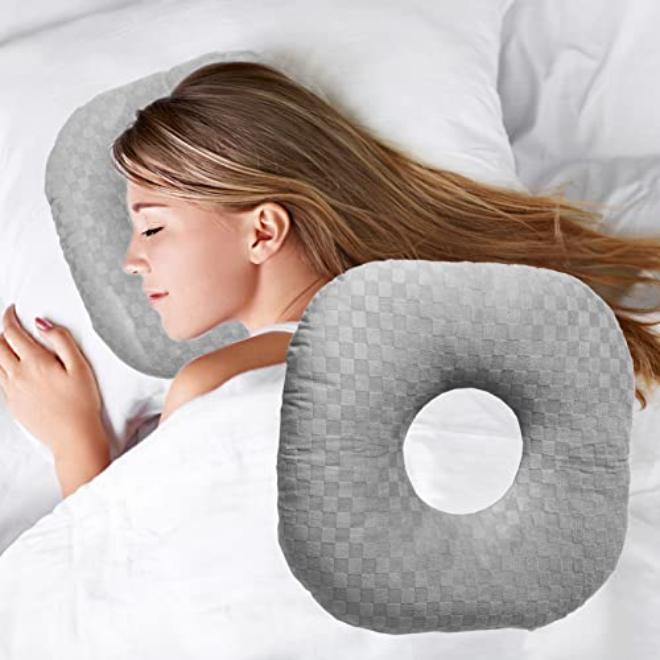 Side Sleeping Pillow for Ear Piercings Cartilage Healing Comfort Support Memory Foam Hypoallergenic Slow Rebound - Image 1