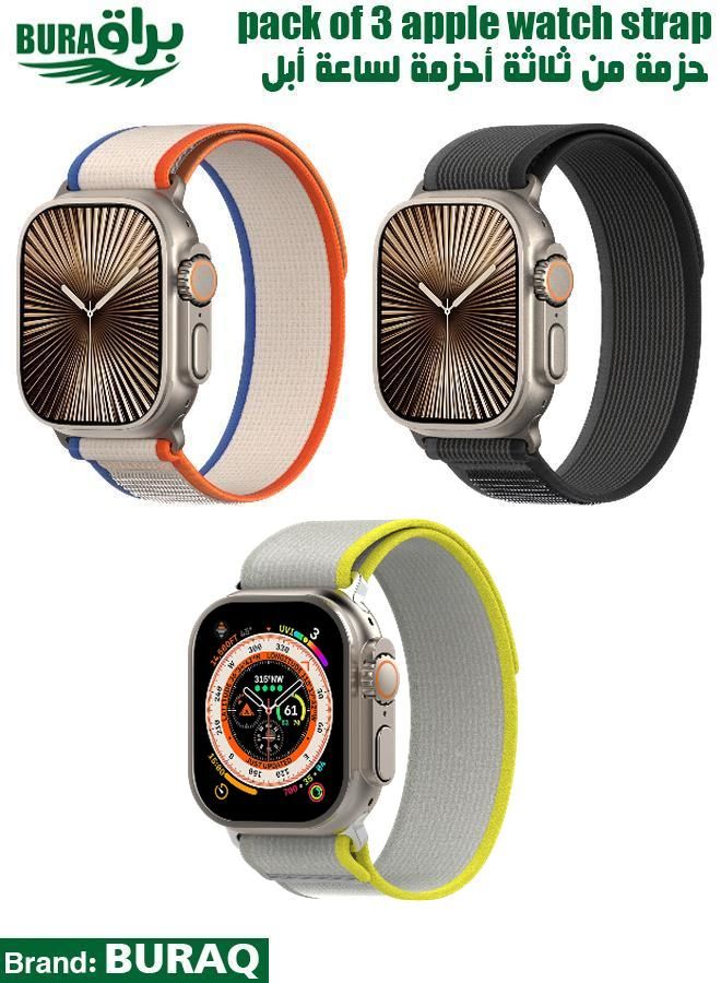 BURAQ Apple Watch Band Strap For Apple Watch Ultra 2/Ultra 49mm, Series 10 46mm, 9/8/7 45mm, SE2/SE/6/5/4 44mm, 3/2/1 42mm