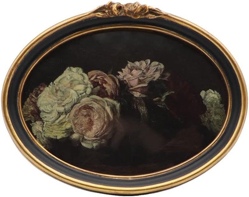 CISOO Vintage Oval Picture Frame 5x7 Antique Photo Frame Decorative Painting Table Top Display and Wall Hanging Home Decor, Ornate Photo Gallary Art, Black and Gold - Image 1