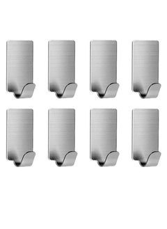 Gonice Adhesive Hooks Heavy Duty Wall Hangers Hooks Waterproof Stainless Steel Towel Hanger Holder Stick on Hooks for Hanging Kitchen Bathroom Home-8 Packs  - Image 1