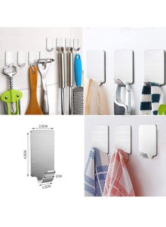 Gonice Adhesive Hooks Heavy Duty Wall Hangers Hooks Waterproof Stainless Steel Towel Hanger Holder Stick on Hooks for Hanging Kitchen Bathroom Home-8 Packs  - Image 3