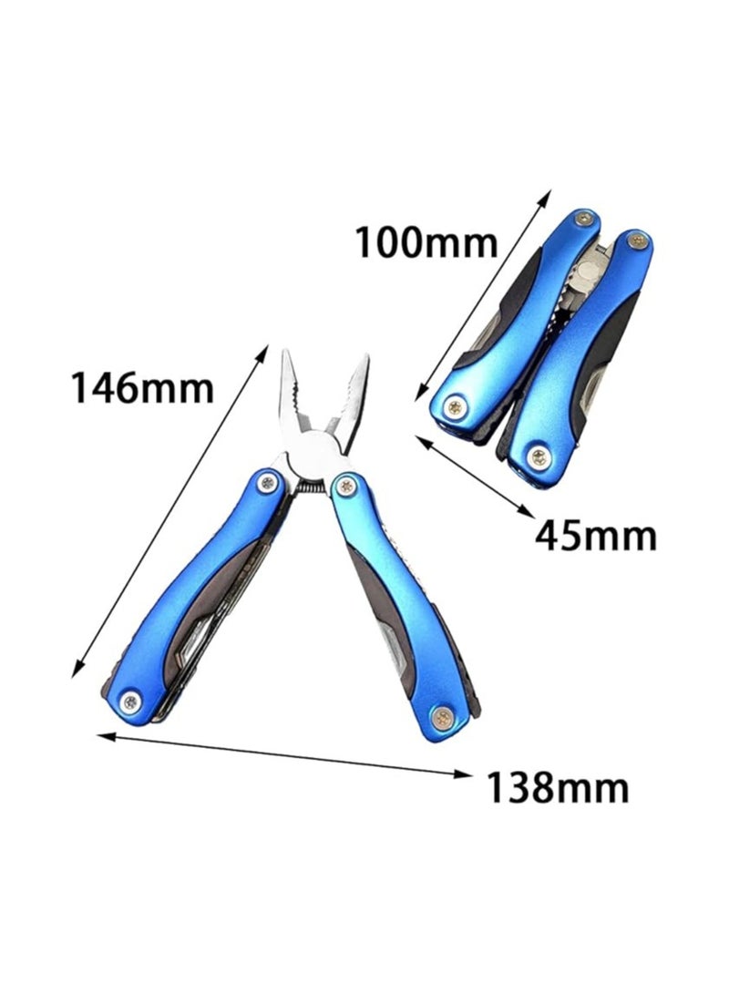 Foldable Pliers Stainless Steel Multi Tool Multi-Purpose Pliers for Camping, DIY Activities, Fishing(Blue) - Image 2