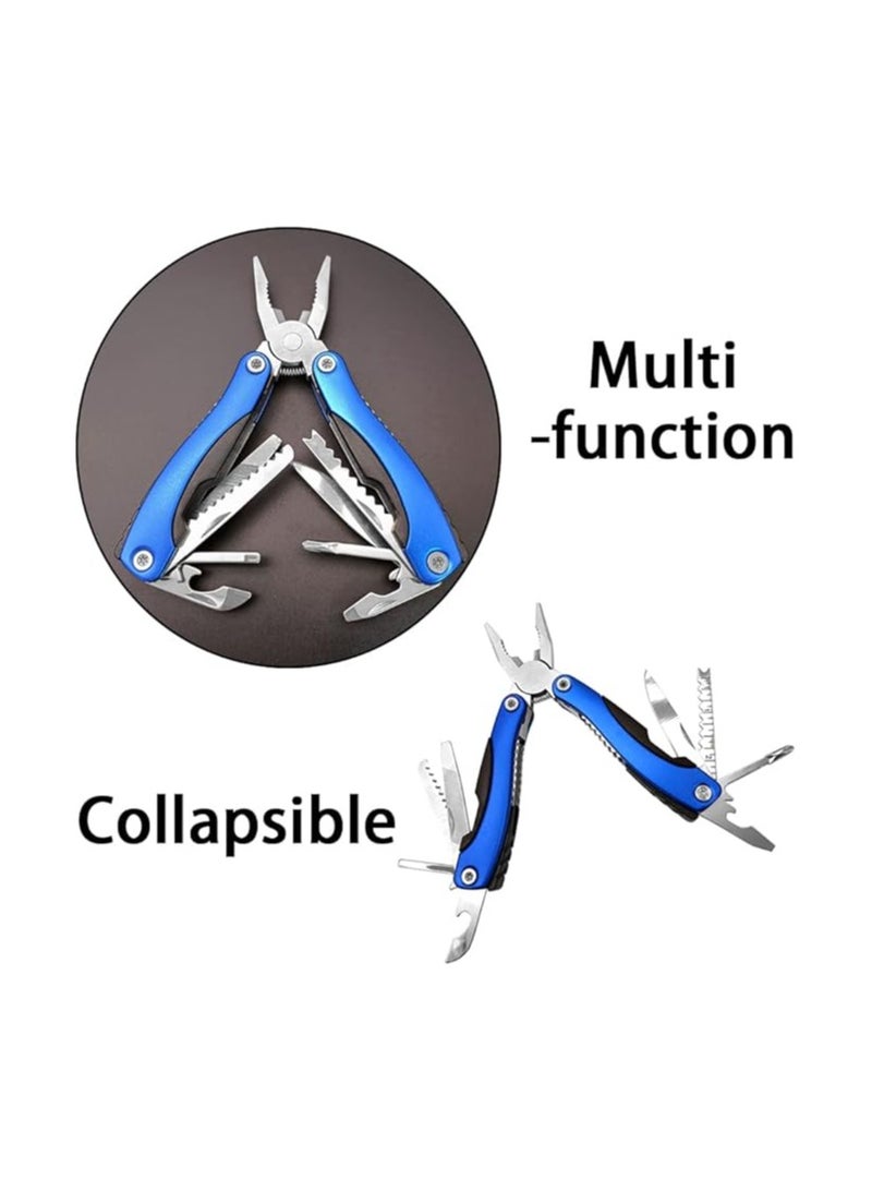 Foldable Pliers Stainless Steel Multi Tool Multi-Purpose Pliers for Camping, DIY Activities, Fishing(Blue) - Image 3