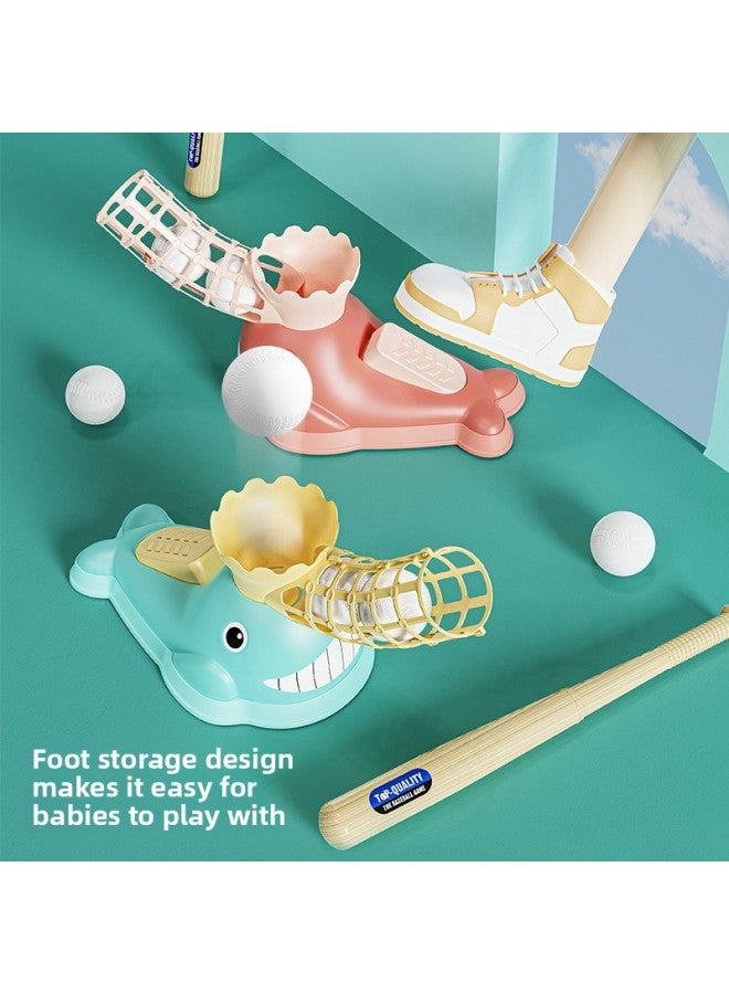 Shake The Sound Net Red With Parent-child Interactive Fun Cartoon Dolphin Ejection Foot Step Baseball Toy Set A Generation Of Hair-Color:Pink-e-commerce Box-spot.