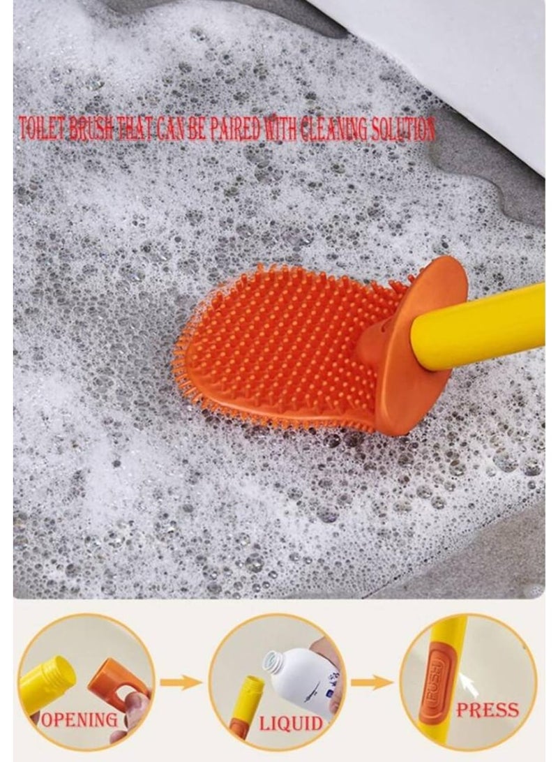 Yellow Duck - Innovative square toilet brush with long ergonomic handle for deep cleaning, paired with a wall-mounted holder and a cheerful yellow duck shape to complement chic bathrooms. - Image 3