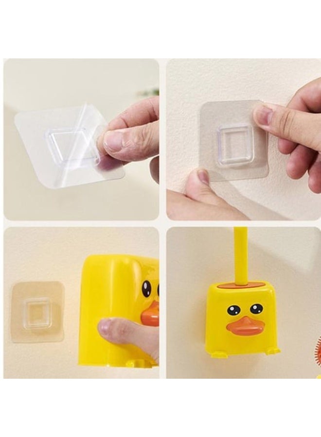 Yellow Duck - Innovative square toilet brush with long ergonomic handle for deep cleaning, paired with a wall-mounted holder and a cheerful yellow duck shape to complement chic bathrooms. - Image 4