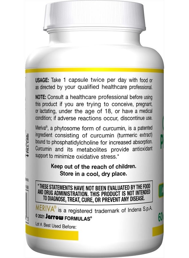 jarrow formulas Curcumin Phytosome 500 mg - 60 Veggie Capsules - Formulated with Meriva - Antioxidant Support Supplement - Curcumin Absorb Delivery System - 30 Servings (Packaging May Vary) - Image 2