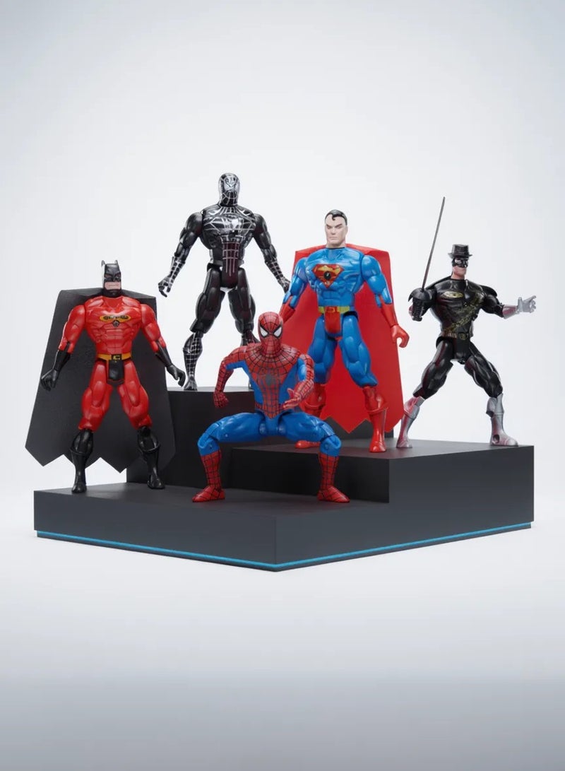 "مجموعة شخصيات أبطال خارقين – طقم ألعاب قابلة للجمع مكون من 5 قطع للأطفال من عمر 3 سنوات فما فوق" - Image 1