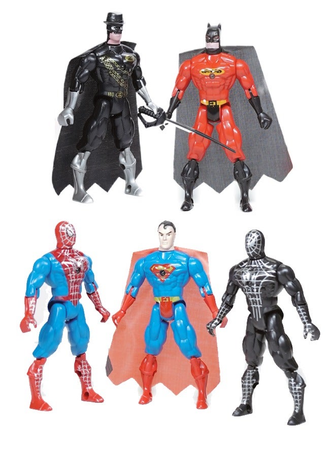 "مجموعة شخصيات أبطال خارقين – طقم ألعاب قابلة للجمع مكون من 5 قطع للأطفال من عمر 3 سنوات فما فوق" - Image 2