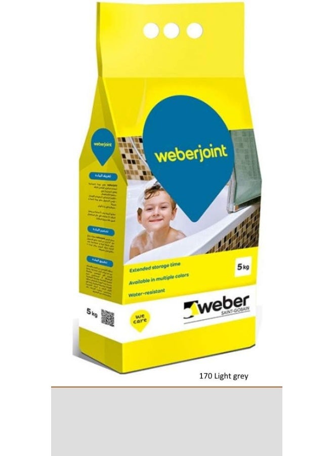 Weber Cement-Based Pre-Mixed Tile Joint Grout-Multi Colors Light Grey