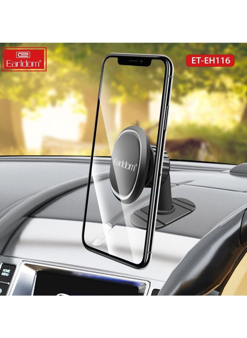 Earldom ET-EH116 Mobile Car Holder – Universal Adjustable Phone Mount for Dashboard and Windshield, Secure Grip, 360° Rotation, Easy Installation – Compatible with iPhone, Samsung & All Smartphones (Black)  - Image 2