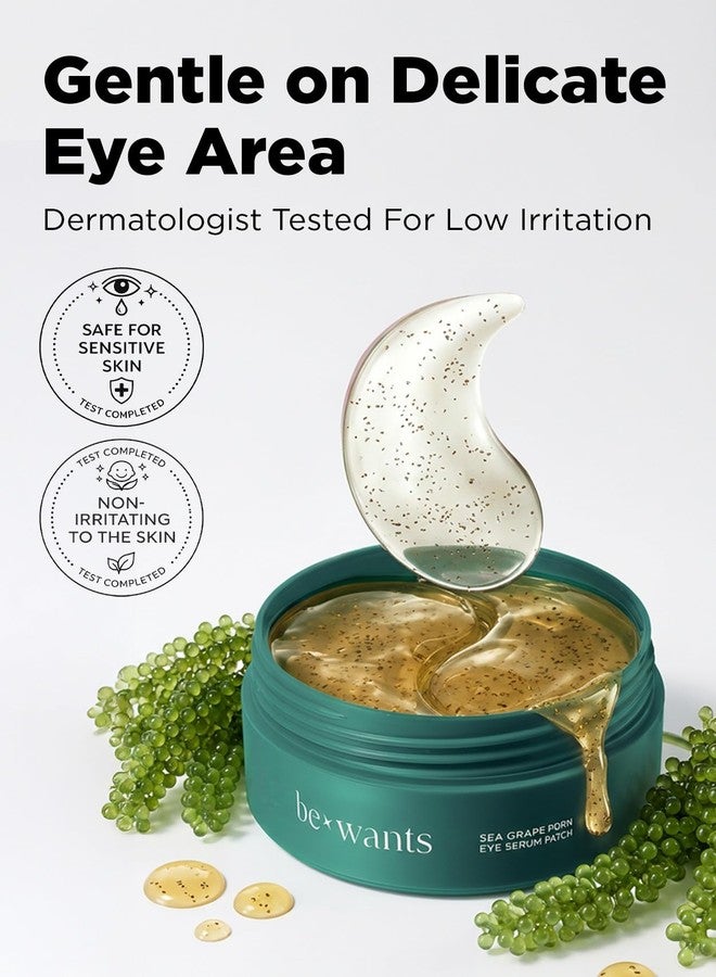 BE+WANTS bewants Sea Grape Vegan PDRN Eye Patches for Sensitive Skin | Formulated with Collagen, Green Tea, Ceramides and Pathenol | Hydrating & Firming Under Eye Mask - Image 5