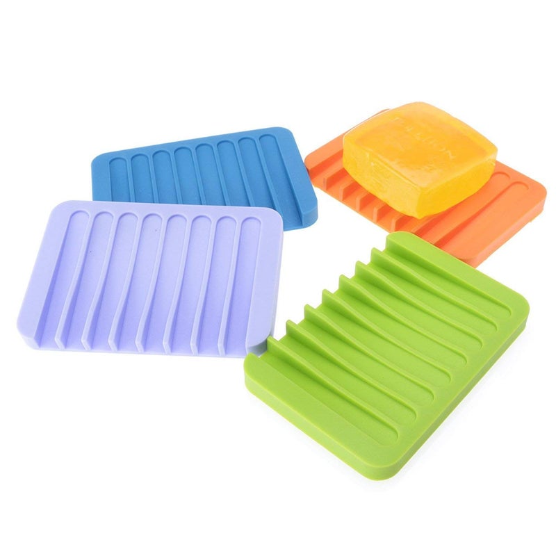 Hakubha Sales Hakubha Sales Self Draining Silicone Drying Mat Silicone Soap Dish Soap Holder Soap Tray Cute Silicone Soap Dish Bathroom Toilet Plate Assorted Color  - Image 2