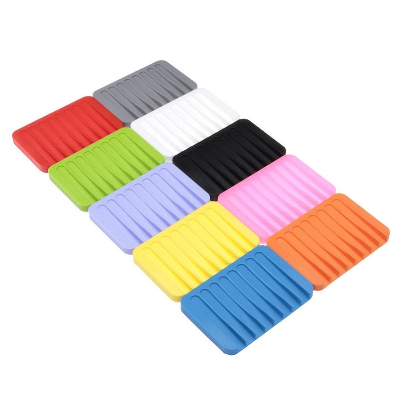 Hakubha Sales Hakubha Sales Self Draining Silicone Drying Mat Silicone Soap Dish Soap Holder Soap Tray Cute Silicone Soap Dish Bathroom Toilet Plate Assorted Color  - Image 5