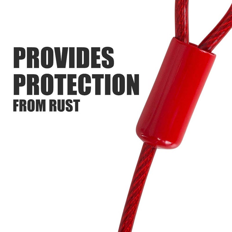 BV Dog Tie Out Cable 30 Feet - Heavy Duty Dog Lead Up to 125 Pounds - Reflective & Rust-Free with Quick Release Swivel Clips & 360Â° Rotating Clasp - Tangle-Free Dogs Runner for Yard (Red, Single) - Image 5