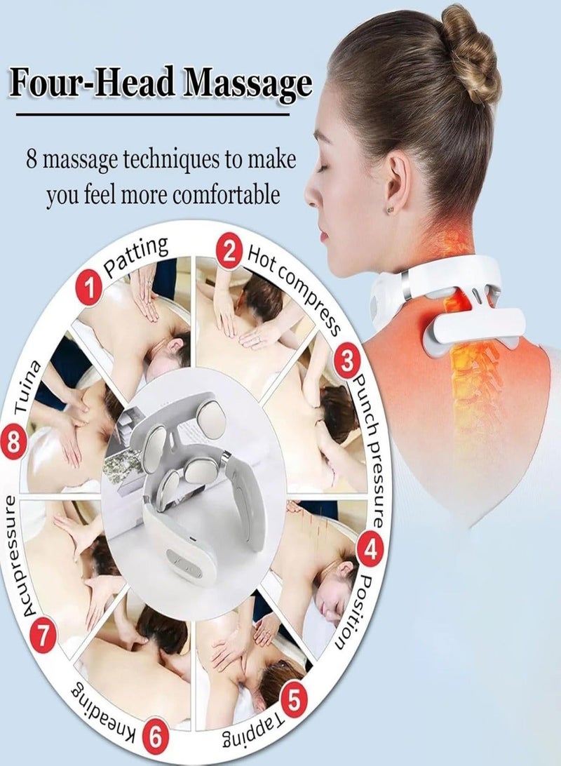 Neck Massager,Upgraded Pro 2.0 Neck Massager, 4-Head Neck Relaxation Device,with 6 Vibration Modes & 15 Intensity Levels - Image 3