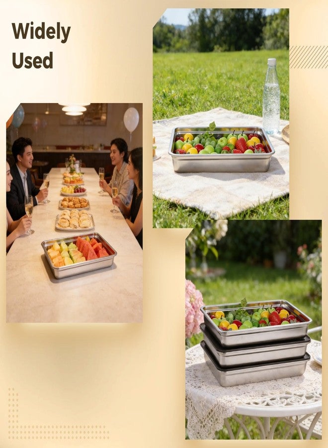 DORMIYA 3 Pcs Stainless Steel Food Storage Containers, Stackable Square Dumpling Plate with Clear Lid, Leak-Proof & Space Saving, Ideal for Fridge, Kitchen & Picnic Food Storage - Image 5