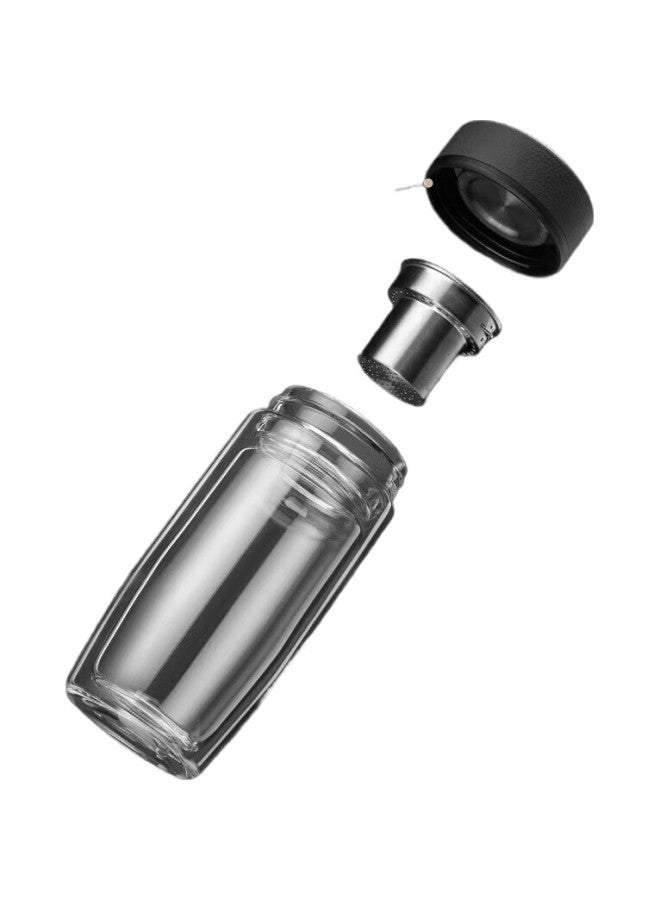 Wanxiang Double-Layer Glass Cup, Portable Tea Mug For Boyfriend, V17L Large Capacity 360Ml Water Bottle With Filter For Business And Office Use - Image 2