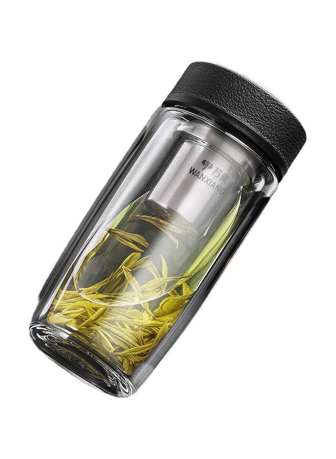 Wanxiang Double-Layer Glass Cup, Portable Tea Mug For Boyfriend, V17L Large Capacity 360Ml Water Bottle With Filter For Business And Office Use - Image 3