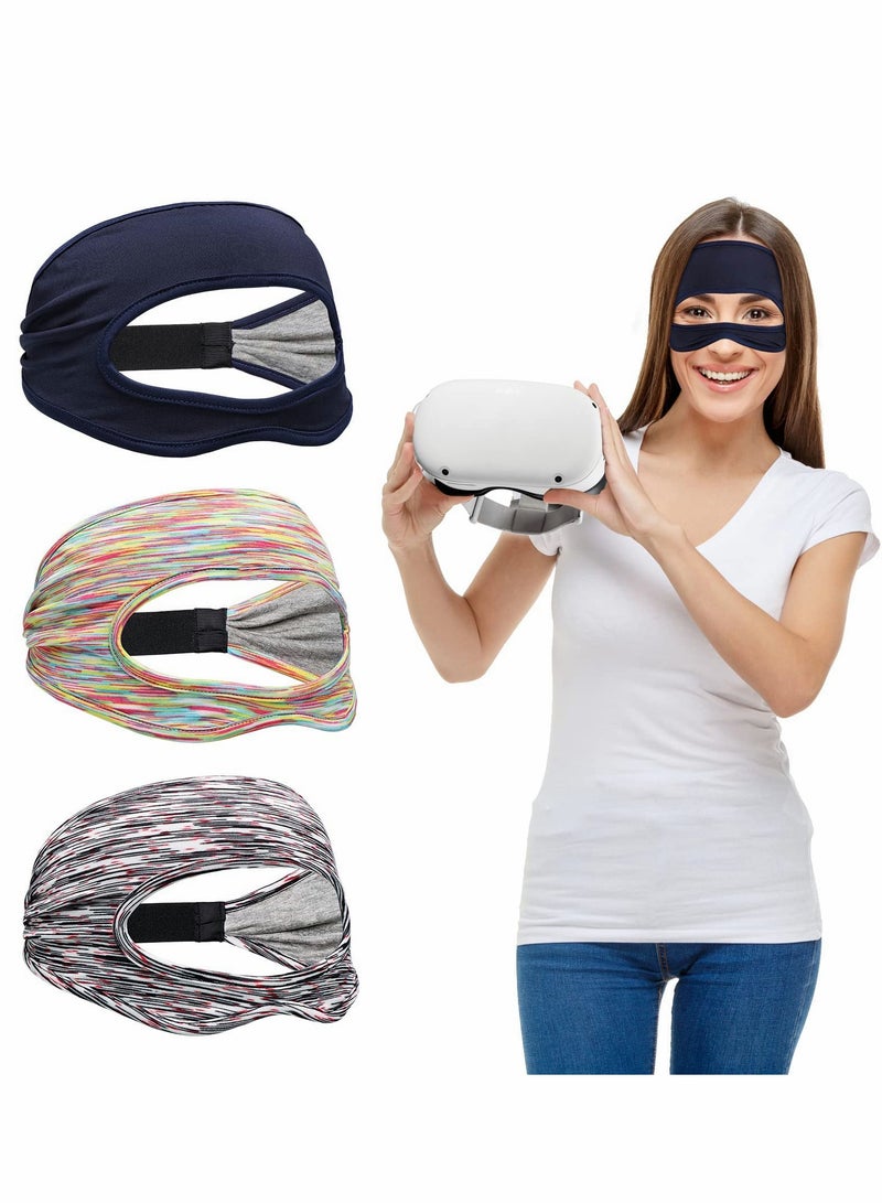 VR Eye Mask,Cover Breathable Sweat Band Designed Adjustable Sizes,Home VR Headsets Virtual Reality Headset Cell Phone VR Accessories for VR Workouts Use(3pcs) - Image 1