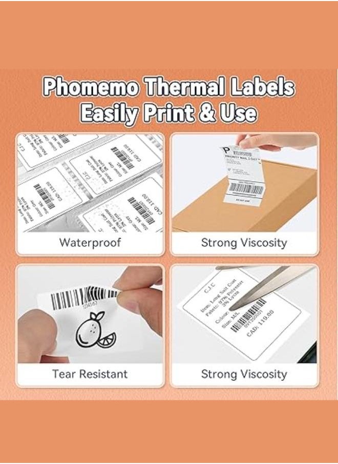 phomemo Phomemo Thermal Sticker Label Paper, Multi-Purpose Self-Adhesive Tag for M120/M110/M110s/M200/M220 Label Maker Machine,Black on White-40X40MM  - Image 4