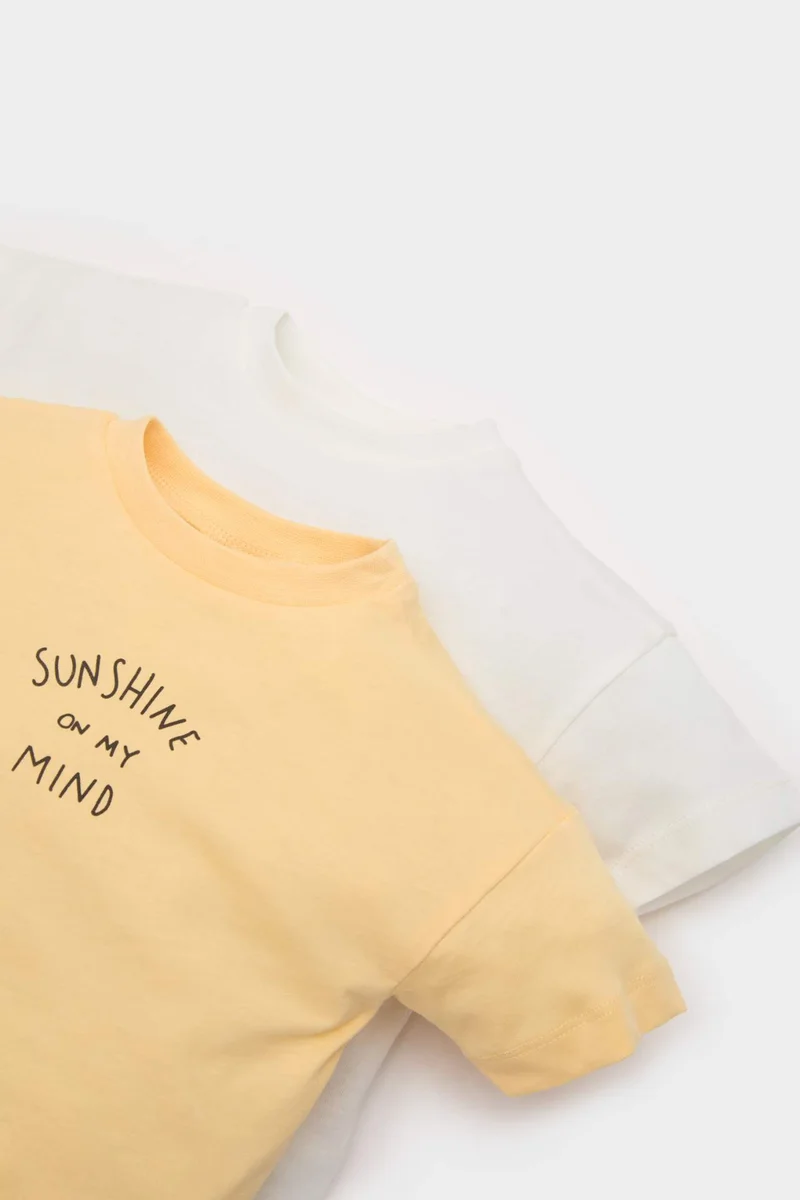 ديفاكتو Baby Boy Dinosaur Printed Cotton 2 Piece T-Shirt