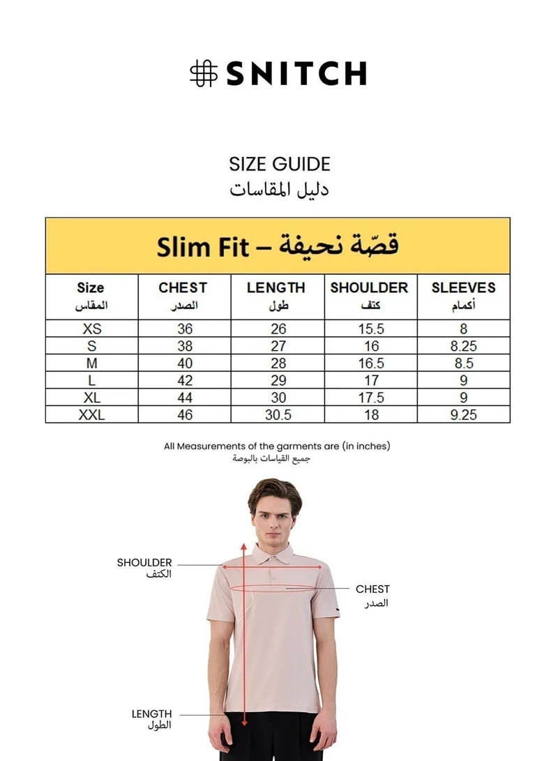 سنيتش Slim Fit 100% Cotton Stripes Polo T-Shirt